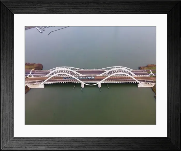 Framed Print : Aerial drone video of the Enneus Heermabrug in Amsterdam Framed Print : Aerial drone video of the Enneus Heermabrug in Amsterdam