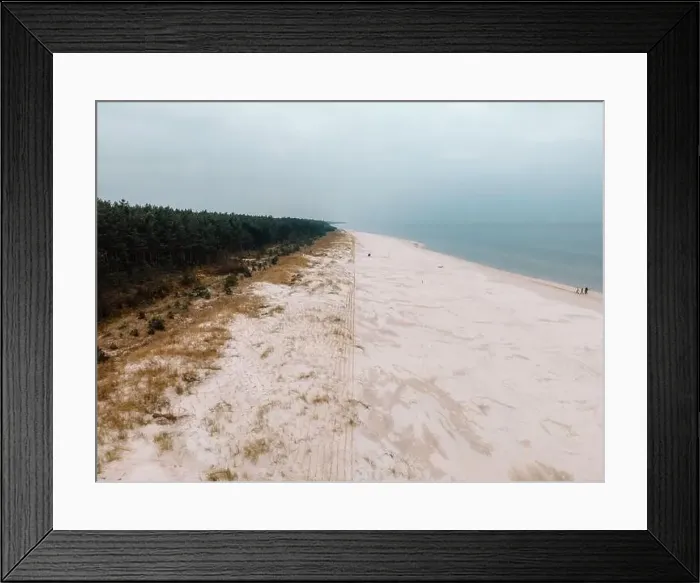 Framed Print : Autumn sea beach, view from the drone Framed Print : Autumn sea beach, view from the drone