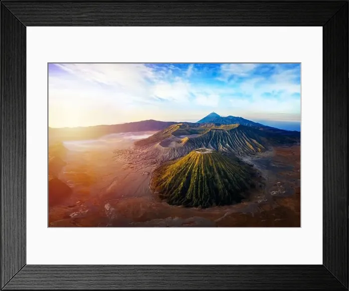 Framed Print : panoramic sunrise at the vulcano bromo national park indonesia on the island java Framed Print : panoramic sunrise at the vulcano bromo national park indonesia on the island java