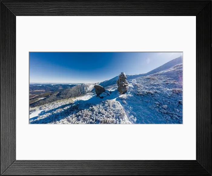 Framed Print : Wonderful landscapes covered with the first snow with large rocky ledges of the Carpathian Mountains Framed Print : Wonderful landscapes covered with the first snow with large rocky ledges of the Carpathian Mountains