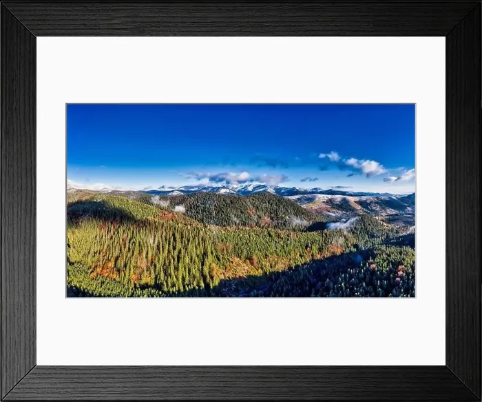 Framed Print : Picturesque mountain landscapes of autumn with snow near the village of Dzembronya in Ukraine Carpathians mountains Framed Print : Picturesque mountain landscapes of autumn with snow near the village of Dzembronya in Ukraine Carpathians mountains