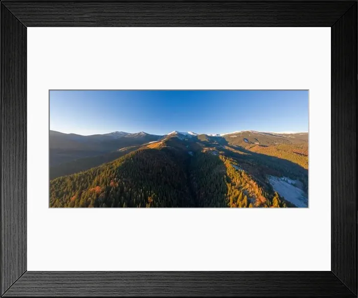 Framed Print : Picturesque mountain landscapes of autumn with snow near the village of Dzembronya in Ukraine Carpathians mountains Framed Print : Picturesque mountain landscapes of autumn with snow near the village of Dzembronya in Ukraine Carpathians mountains