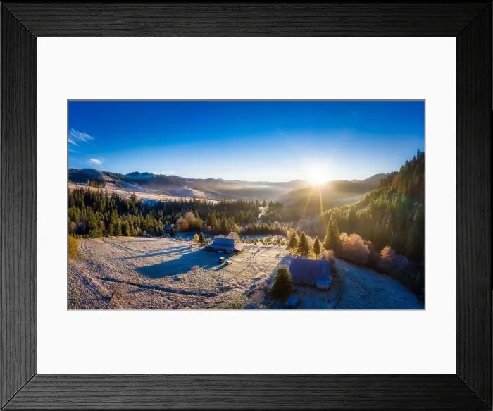 Framed Print : Small village in a mountain valley of the Carpathian Mountains on an autumn day in Ukraine in the village of Dzembronya Framed Print : Small village in a mountain valley of the Carpathian Mountains on an autumn day in Ukraine in the village of Dzembronya