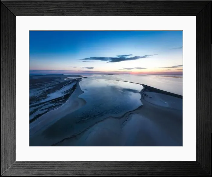 Framed Print : Unusual islands on a brilliant lake, top view, drone camera
