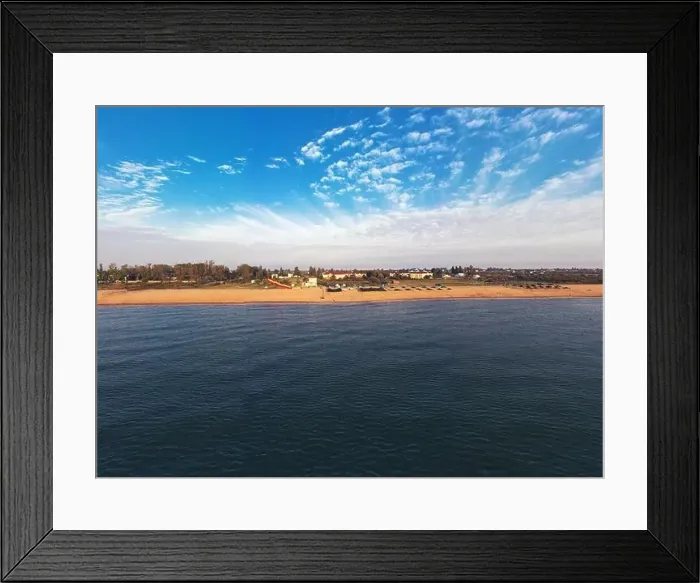 Framed Print : Tidy and small houses in sandy streets. Beautiful and peaceful village Strilkove in the morning light Framed Print : Tidy and small houses in sandy streets. Beautiful and peaceful village Strilkove in the morning light