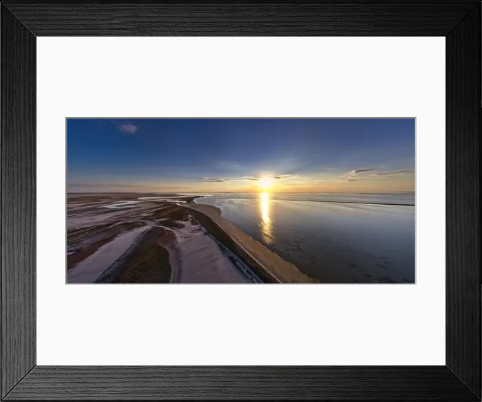 Framed Print : The edge of the sea in the evening sun. Camping beach. Drone shot 4K Framed Print : The edge of the sea in the evening sun. Camping beach. Drone shot 4K