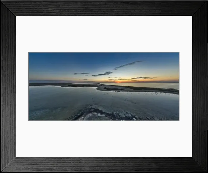 Framed Print : Unusual islands on a brilliant lake, top view, drone camera