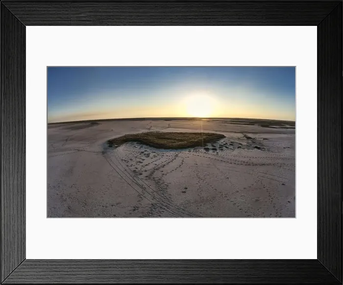 Framed Print : Sandy swamp near a beautiful lake, top view, drone camera Framed Print : Sandy swamp near a beautiful lake, top view, drone camera