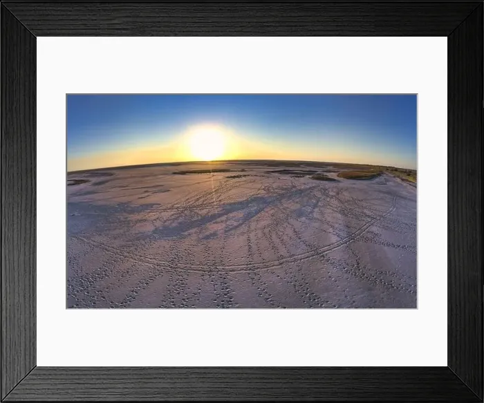 Framed Print : Top view of a sandy swamp with large patches of grass and bushes Framed Print : Top view of a sandy swamp with large patches of grass and bushes