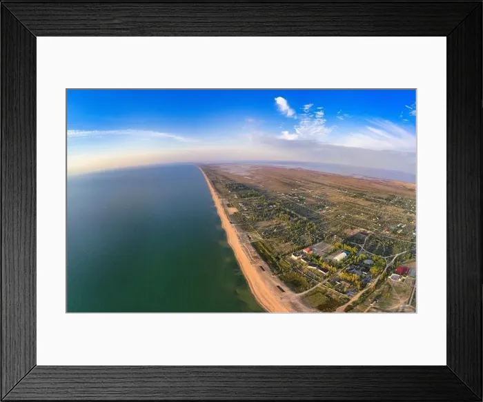 Framed Print : Tidy and small houses in sandy streets. Beautiful and peaceful village Strilkove in the morning light Framed Print : Tidy and small houses in sandy streets. Beautiful and peaceful village Strilkove in the morning light