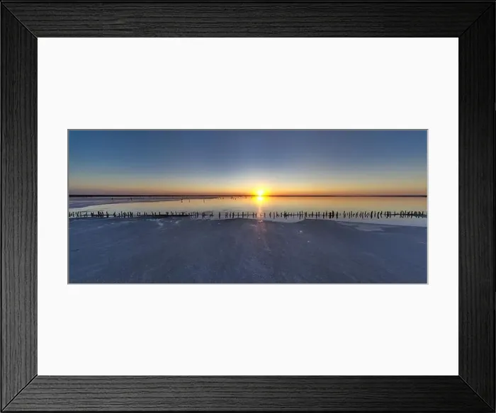 Framed Print : Top view of a shiny salty pink lake and a path along it Framed Print : Top view of a shiny salty pink lake and a path along it