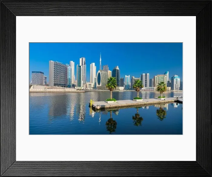 Framed Print : Dubai city center view at sunrise, United Arab Emirate Framed Print : Dubai city center view at sunrise, United Arab Emirate