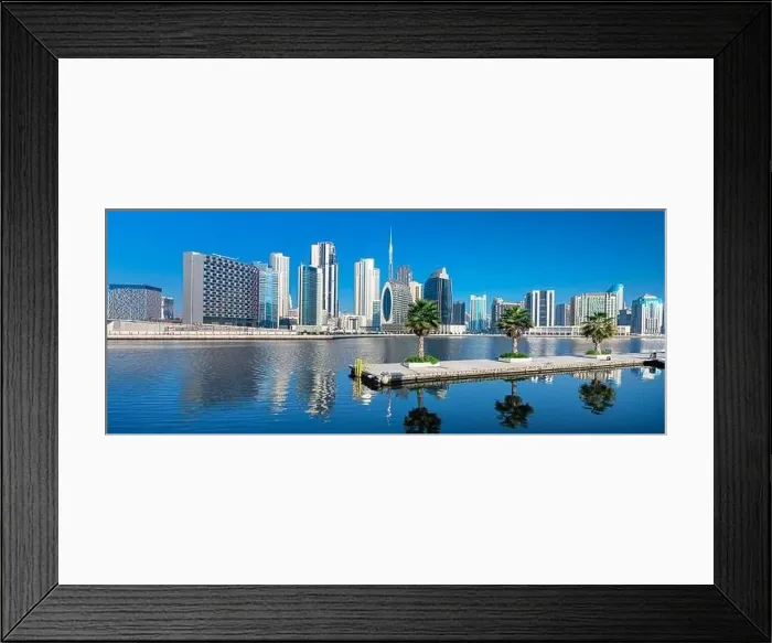 Framed Print : Dubai city center view at sunrise, United Arab Emirate Framed Print : Dubai city center view at sunrise, United Arab Emirate