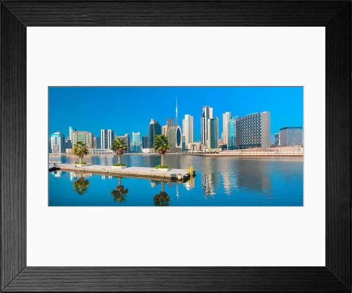 Framed Print : Dubai city center view at sunrise, United Arab Emirate Framed Print : Dubai city center view at sunrise, United Arab Emirate