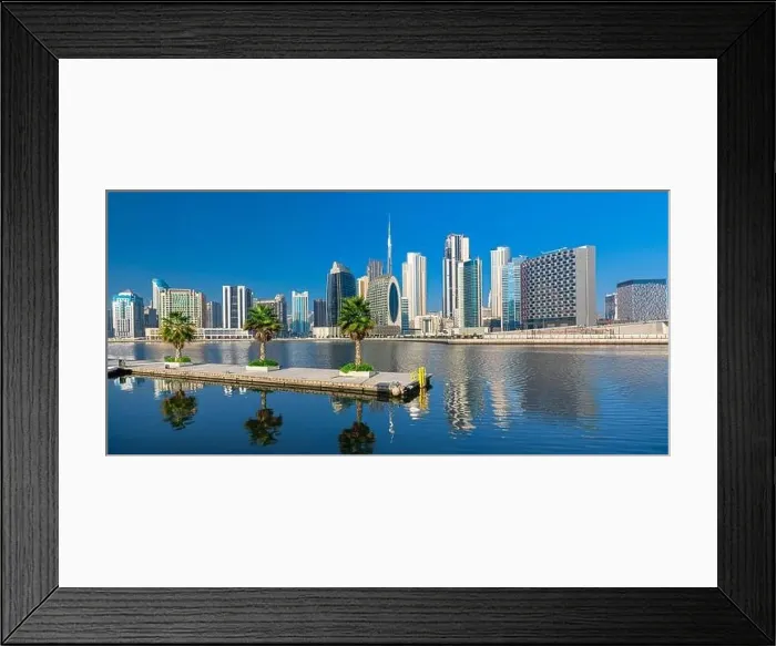 Framed Print : Dubai city center view at sunrise, United Arab Emirate Framed Print : Dubai city center view at sunrise, United Arab Emirate