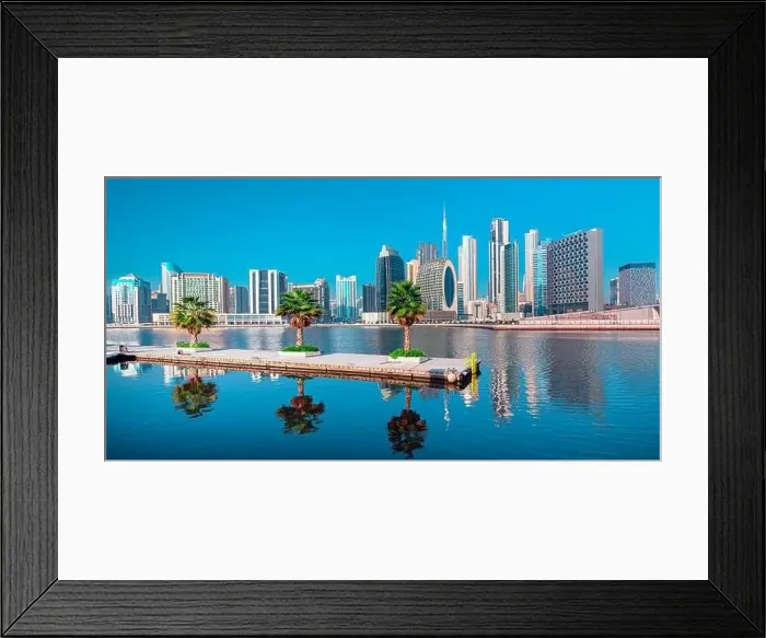 Framed Print : Dubai city center view at sunrise, United Arab Emirate Framed Print : Dubai city center view at sunrise, United Arab Emirate