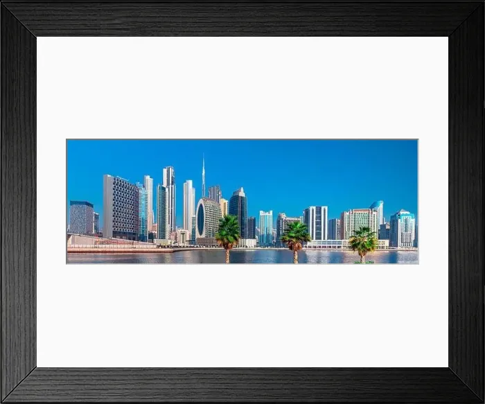 Framed Print : Dubai city center view at sunrise, United Arab Emirate Framed Print : Dubai city center view at sunrise, United Arab Emirate