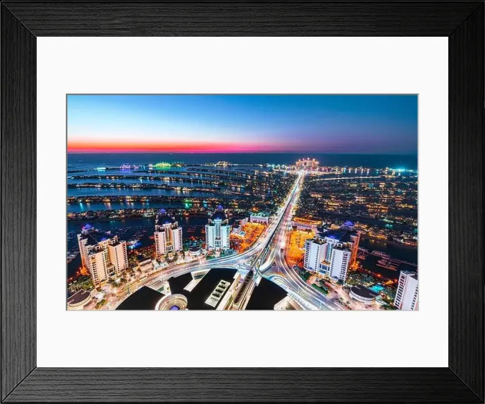 Framed Print : Dubai city center view at sunrise, United Arab Emirate Framed Print : Dubai city center view at sunrise, United Arab Emirate