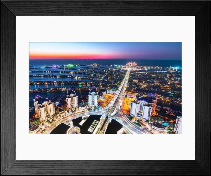 Framed Print : Dubai city center view at sunrise, United Arab Emirate Framed Print : Dubai city center view at sunrise, United Arab Emirate