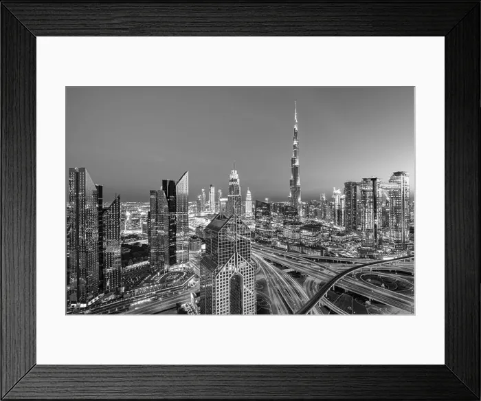 Framed Print : Dubai city center view at sunrise, United Arab Emirate Framed Print : Dubai city center view at sunrise, United Arab Emirate