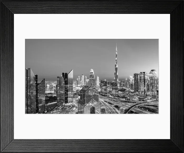 Framed Print : Dubai city center view at sunrise, United Arab Emirate Framed Print : Dubai city center view at sunrise, United Arab Emirate