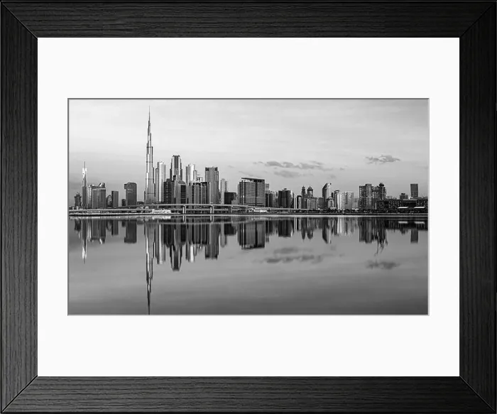 Framed Print : Dubai city center view at sunrise, United Arab Emirate Framed Print : Dubai city center view at sunrise, United Arab Emirate