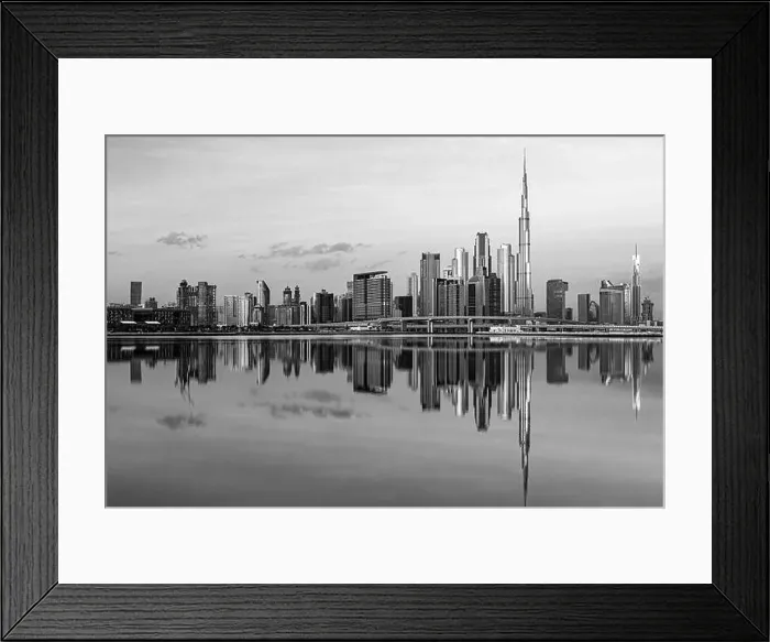 Framed Print : Dubai city center view at sunrise, United Arab Emirate Framed Print : Dubai city center view at sunrise, United Arab Emirate