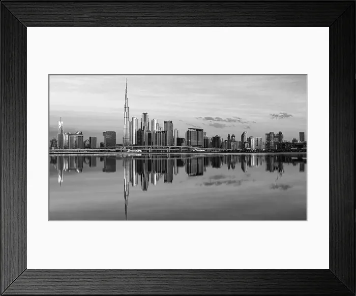 Framed Print : Dubai city center view at sunrise, United Arab Emirate Framed Print : Dubai city center view at sunrise, United Arab Emirate