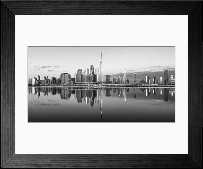 Framed Print : Dubai city center view at sunrise, United Arab Emirate Framed Print : Dubai city center view at sunrise, United Arab Emirate
