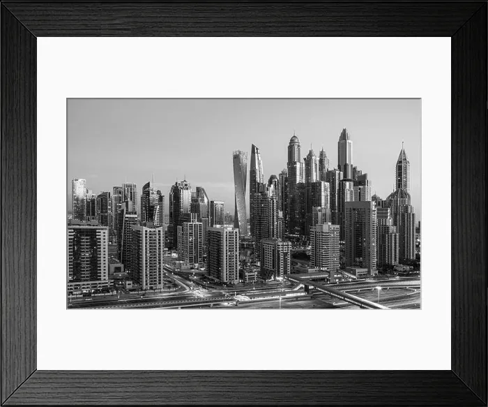 Framed Print : Dubai city center view at sunrise, United Arab Emirate Framed Print : Dubai city center view at sunrise, United Arab Emirate