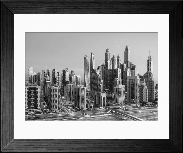 Framed Print : Dubai city center view at sunrise, United Arab Emirate Framed Print : Dubai city center view at sunrise, United Arab Emirate