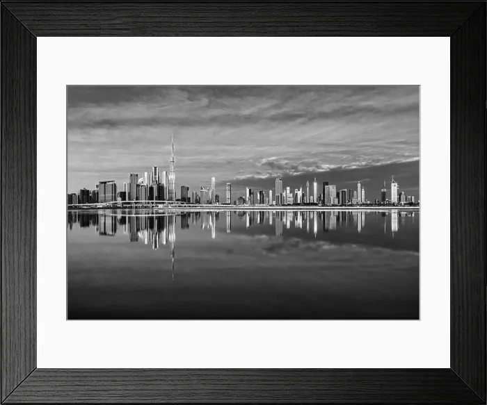 Framed Print : Dubai city center view at sunrise, United Arab Emirate Framed Print : Dubai city center view at sunrise, United Arab Emirate