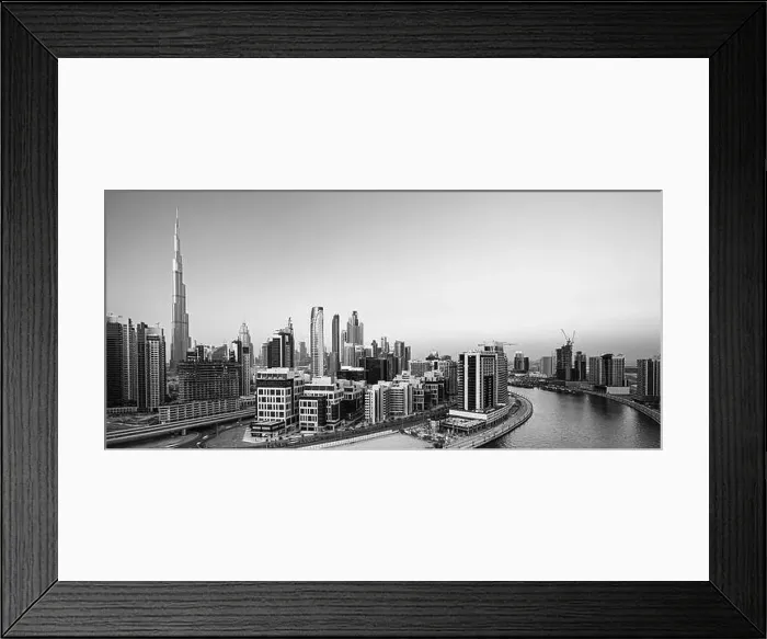 Framed Print : Dubai city center view at sunrise, United Arab Emirate Framed Print : Dubai city center view at sunrise, United Arab Emirate