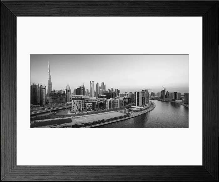 Framed Print : Dubai city center view at sunrise, United Arab Emirate Framed Print : Dubai city center view at sunrise, United Arab Emirate