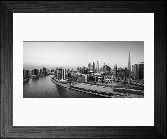 Framed Print : Dubai city center view at sunrise, United Arab Emirate Framed Print : Dubai city center view at sunrise, United Arab Emirate