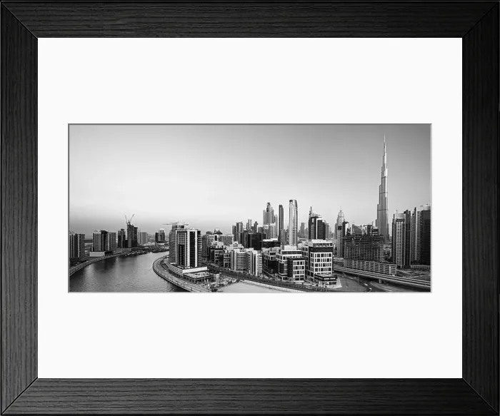Framed Print : Dubai city center view at sunrise, United Arab Emirate Framed Print : Dubai city center view at sunrise, United Arab Emirate