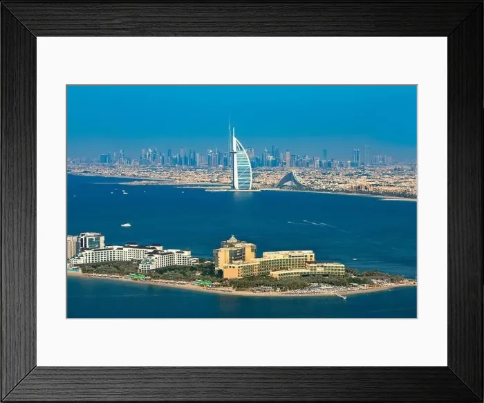 Framed Print : Dubai city center view at sunrise, United Arab Emirate Framed Print : Dubai city center view at sunrise, United Arab Emirate