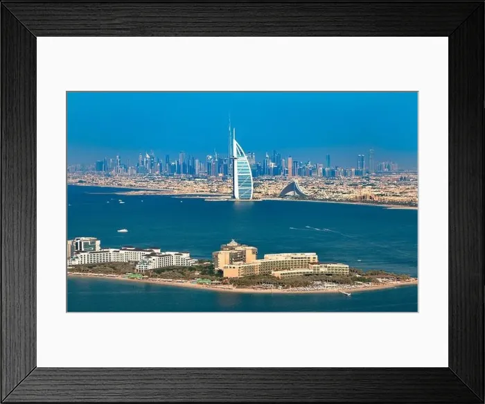 Framed Print : Dubai city center view at sunrise, United Arab Emirate Framed Print : Dubai city center view at sunrise, United Arab Emirate