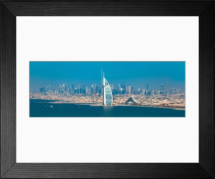 Framed Print : Dubai city center view at sunrise, United Arab Emirate Framed Print : Dubai city center view at sunrise, United Arab Emirate