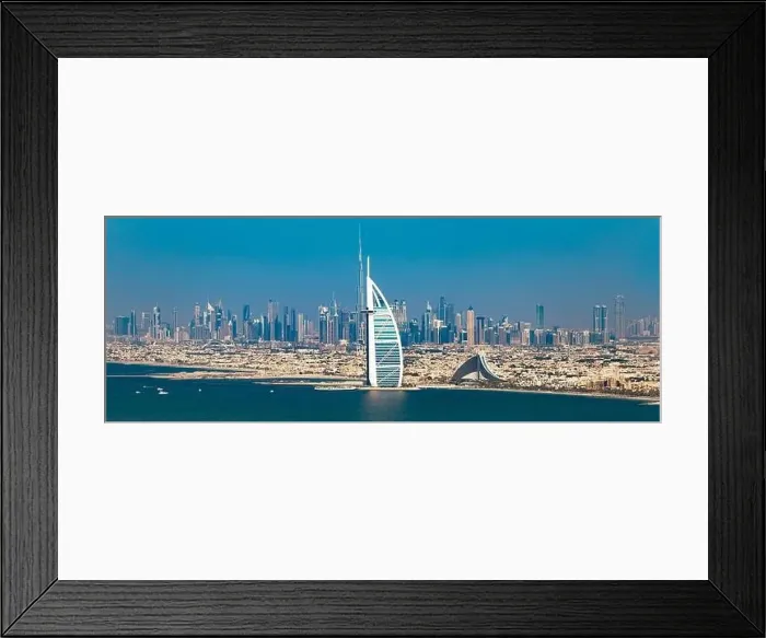 Framed Print : Dubai city center view at sunrise, United Arab Emirate Framed Print : Dubai city center view at sunrise, United Arab Emirate