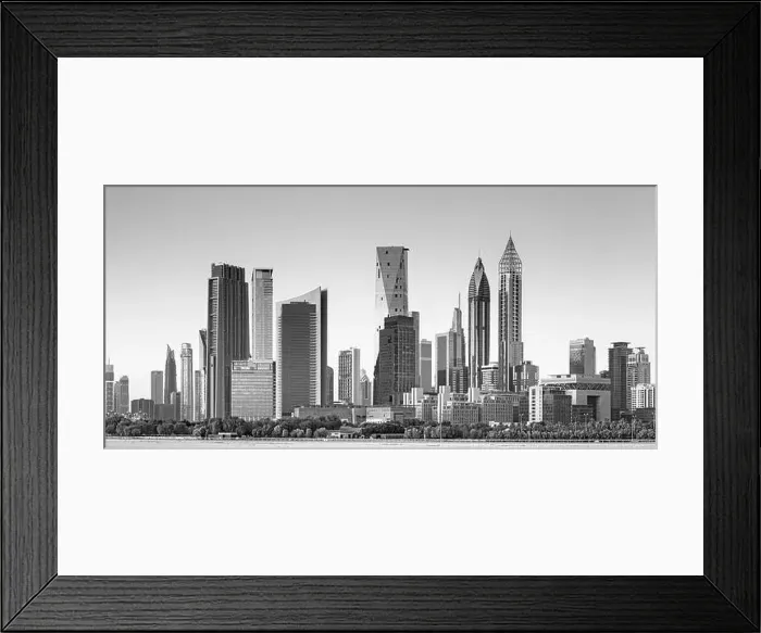 Framed Print : Dubai city center view at sunrise, United Arab Emirate Framed Print : Dubai city center view at sunrise, United Arab Emirate