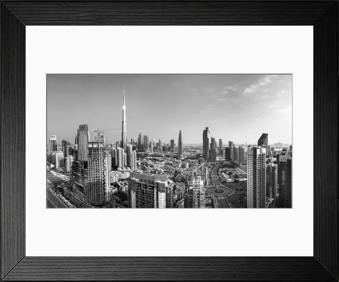 Framed Print : Dubai city center view at sunrise, United Arab Emirate Framed Print : Dubai city center view at sunrise, United Arab Emirate