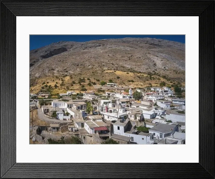 Framed Print : Kria Vrisi on Crete, traditional village aerial view. Crete village aerial view Framed Print : Kria Vrisi on Crete, traditional village aerial view. Crete village aerial view