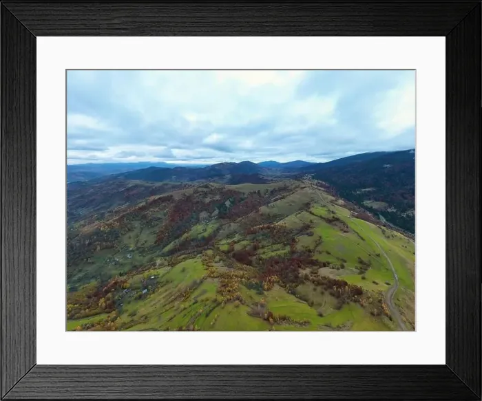 Framed Print : Landscape of beautiful evening autumn mountains after sunset