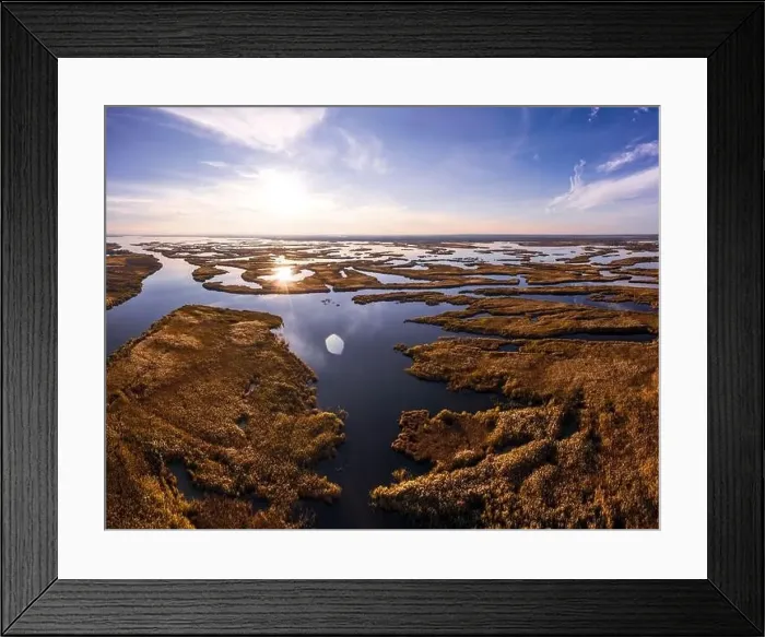 Framed Print : Irresistible floods on the Samara River on the Dnieper in Ukraine in the evening warm bright light Framed Print : Irresistible floods on the Samara River on the Dnieper in Ukraine in the evening warm bright light