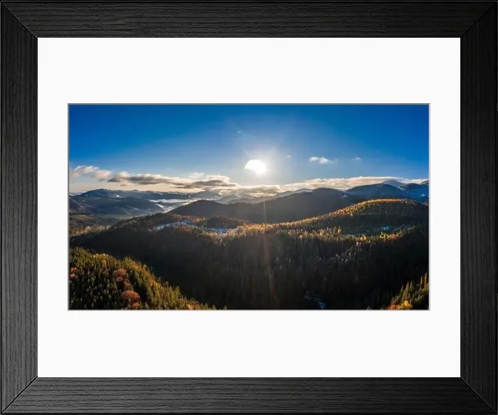 Framed Print : Picturesque mountain landscapes of autumn with snow near the village of Dzembronya in Ukraine Carpathians mountains Framed Print : Picturesque mountain landscapes of autumn with snow near the village of Dzembronya in Ukraine Carpathians mountains
