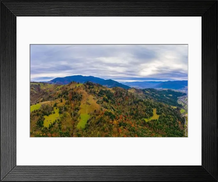 Framed Print : Small village in a mountain valley of the Carpathian Mountains on an autumn day in Ukraine in the village of Dzembronya Framed Print : Small village in a mountain valley of the Carpathian Mountains on an autumn day in Ukraine in the village of Dzembronya