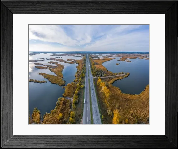 Framed Print : Aerial view of the Samarskie Plavni on the Dnieper in Ukraine in the evening warm bright light Framed Print : Aerial view of the Samarskie Plavni on the Dnieper in Ukraine in the evening warm bright light