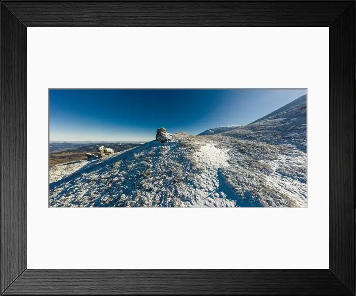 Framed Print : Wonderful landscapes covered with the first snow with large rocky ledges of the Carpathian Mountains Framed Print : Wonderful landscapes covered with the first snow with large rocky ledges of the Carpathian Mountains