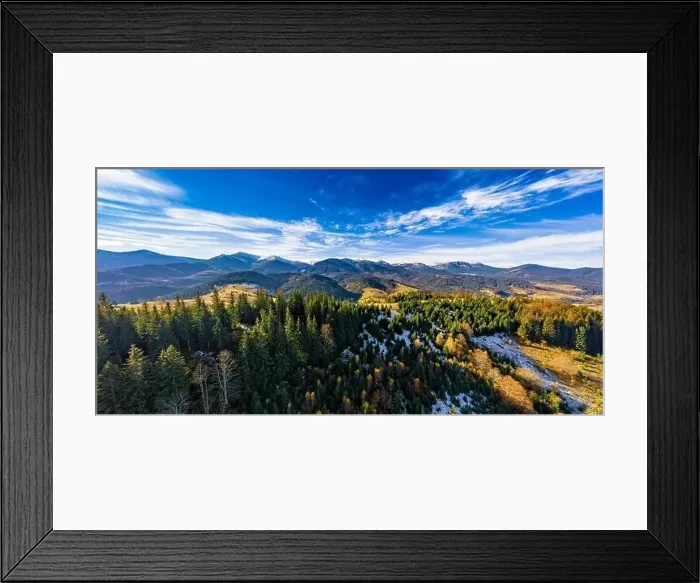 Framed Print : Small village in a mountain valley of the Carpathian Mountains on an autumn day in Ukraine in the village of Dzembronya Framed Print : Small village in a mountain valley of the Carpathian Mountains on an autumn day in Ukraine in the village of Dzembronya